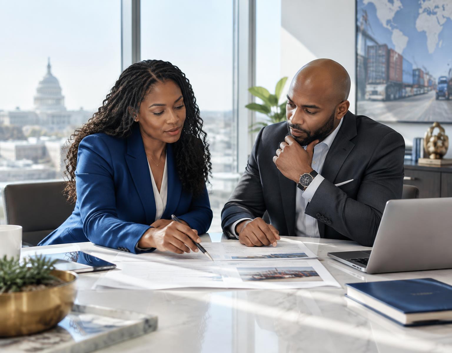 Advisors reviewing a procurement strategy